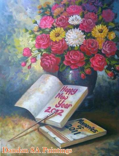 Lukisan Bunga Tahun Baru "Dandan SA"