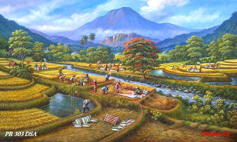 Lukisan Panen Raya by Dandan SA (140 X 80 cm)